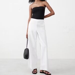 Banana Republic linen-blend pull-on White Wide Leg Pants